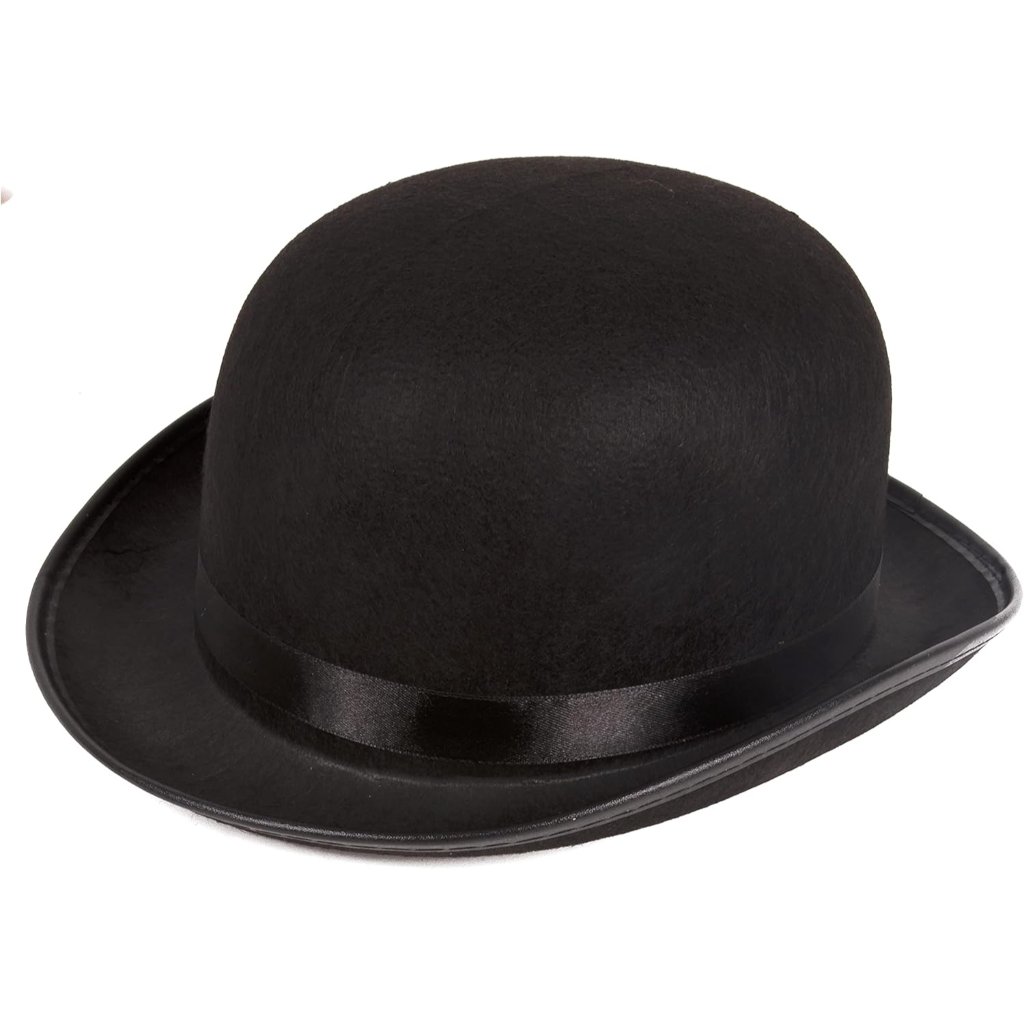 Classic Vintage Black Derby Hat For Men & Women Retro Bowler Costume Theater M